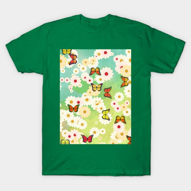 Daisies and butterflies T-Shirt by Gaspar Avila